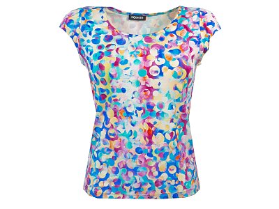 Barevné triko s krátkým rukávkem - vel.38